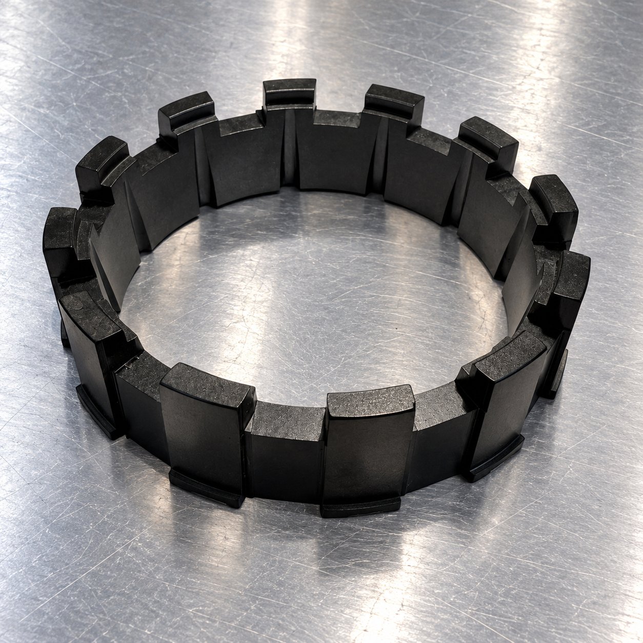 Bague crénelée, finition noire